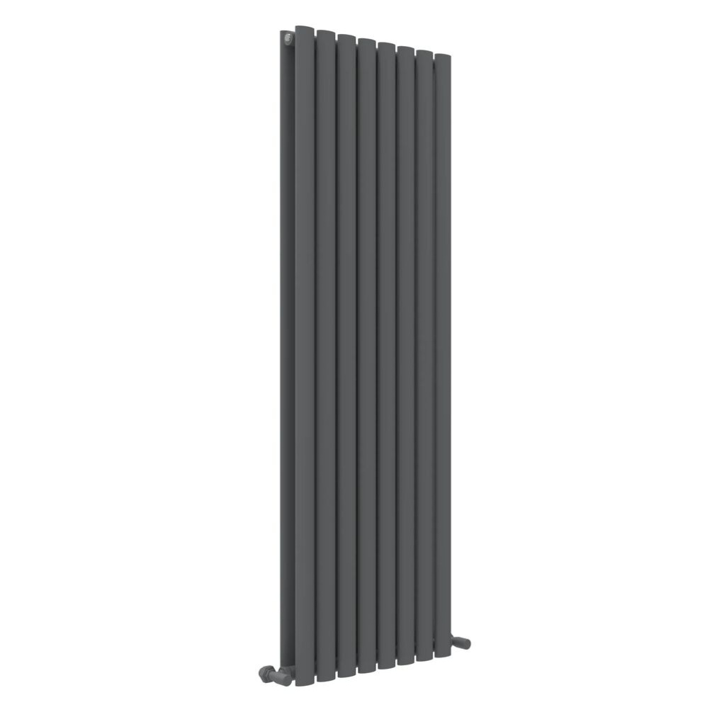JTP Primo Anthracite 1800mm x 480mm Oval Panel Vertical Designer Radiator Cut Out